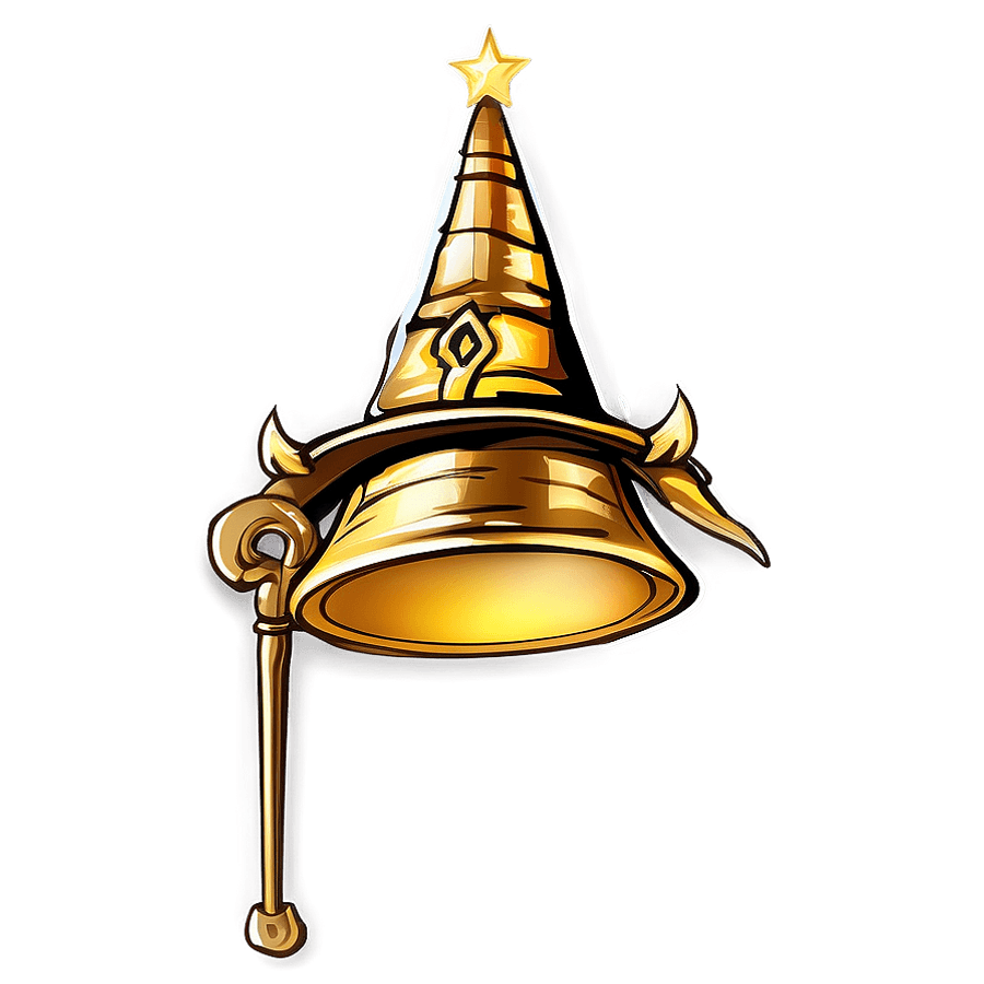 Golden Wizard Hat PNG klj