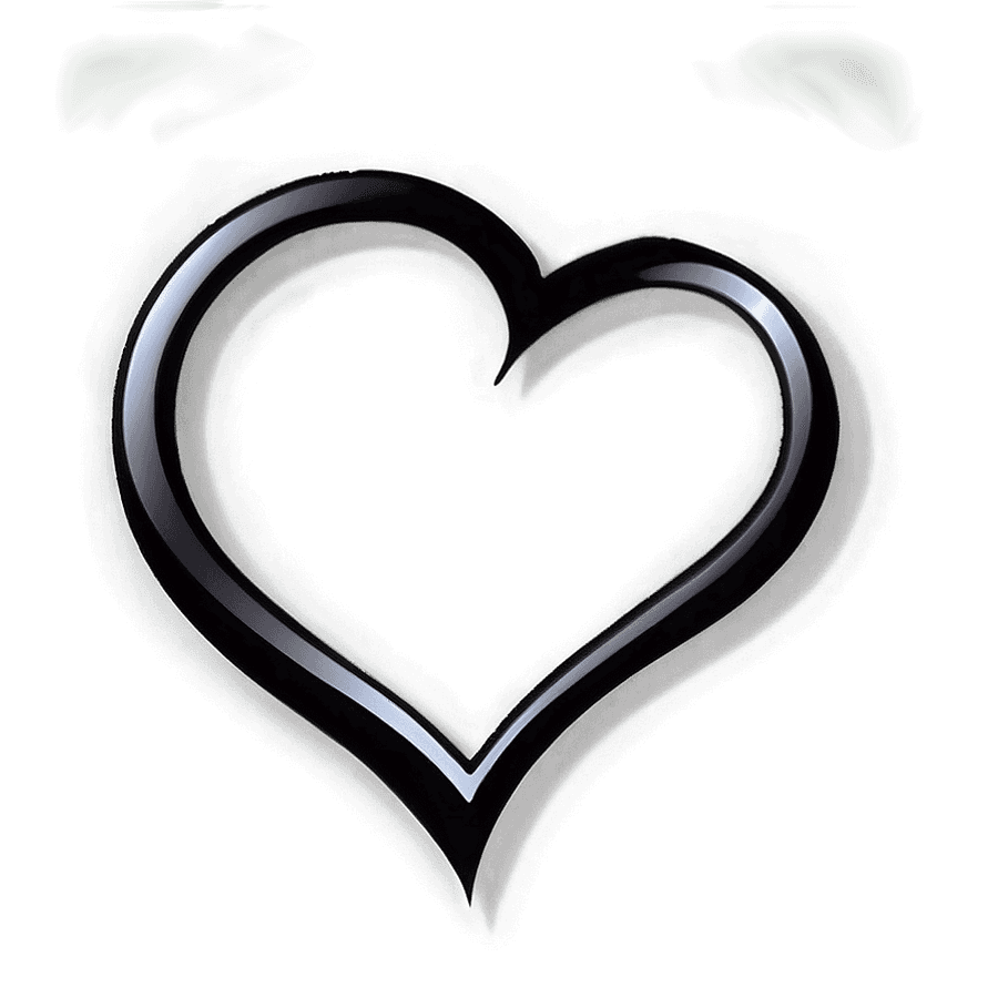 Black Heart Outline PNG wxp