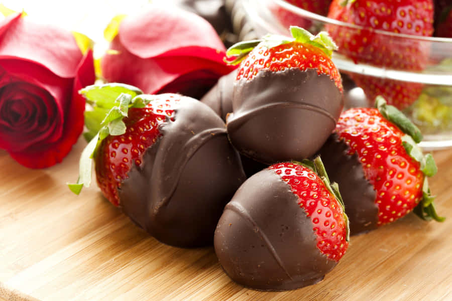 umatigela de morangos com chocolate por cima