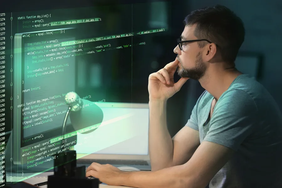 A Software Engineer Working on a Program