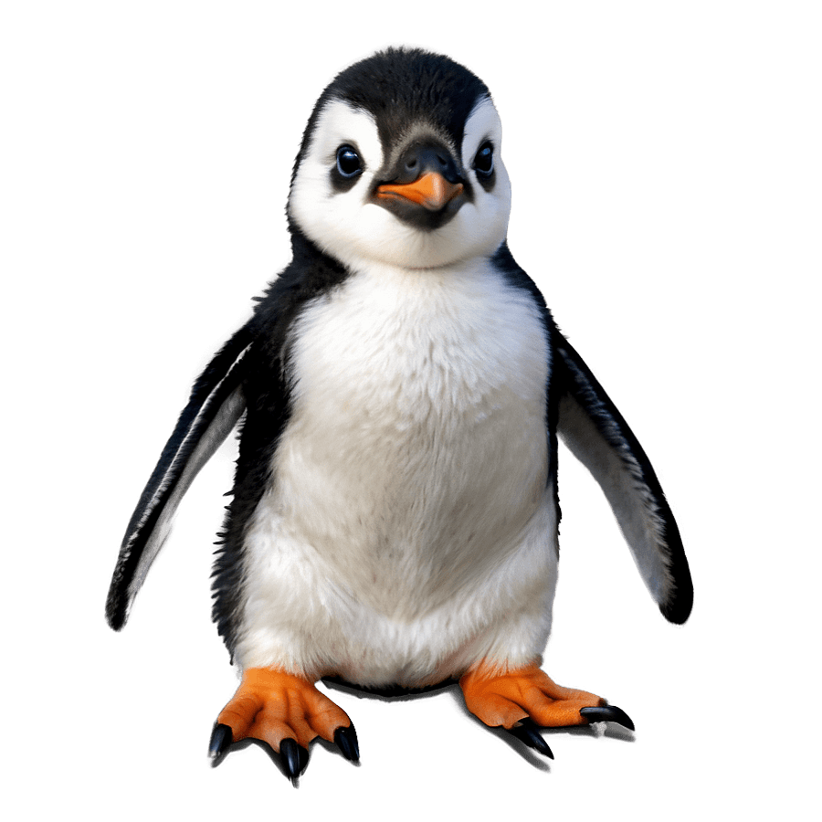 Hand-Drawn Baby Penguin PNG oop94