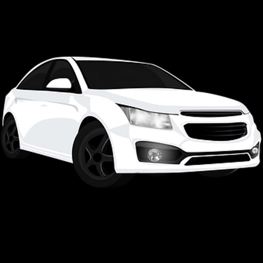 White Sedan Car Illustration