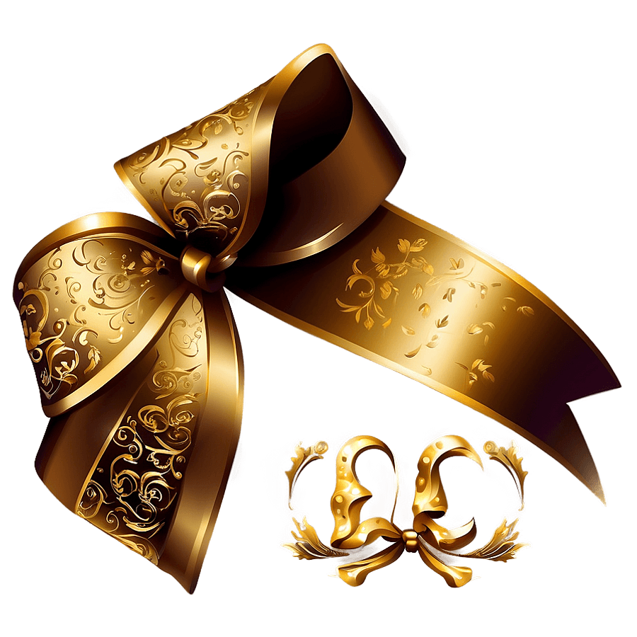 Gold Ribbon Clipart PNG 05252024