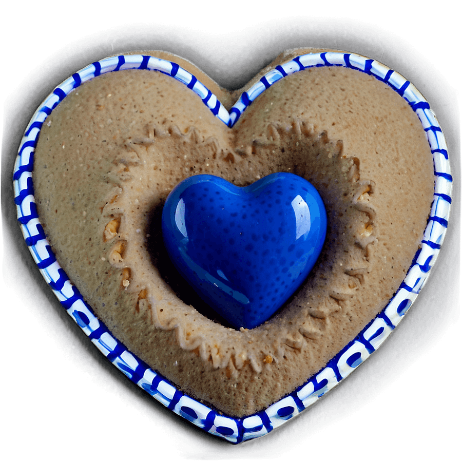 Blue Heart in Sand PNG 05232024