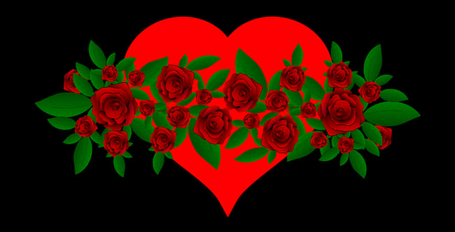 Red Roses Heart Love Graphic