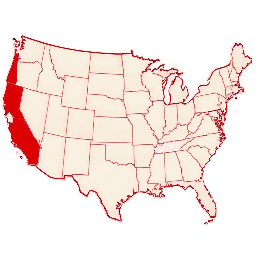 USA Outline Map PNG dmy
