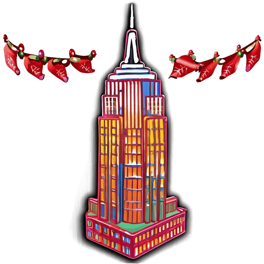 Empire State Building Festive Decorations PNG rjv28