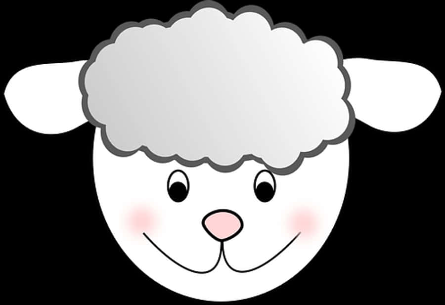 Cartoon Lamb Smiling Face