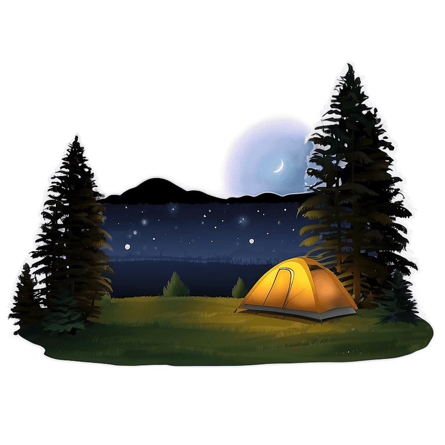 Camping Under Night Sky PNG 06232024