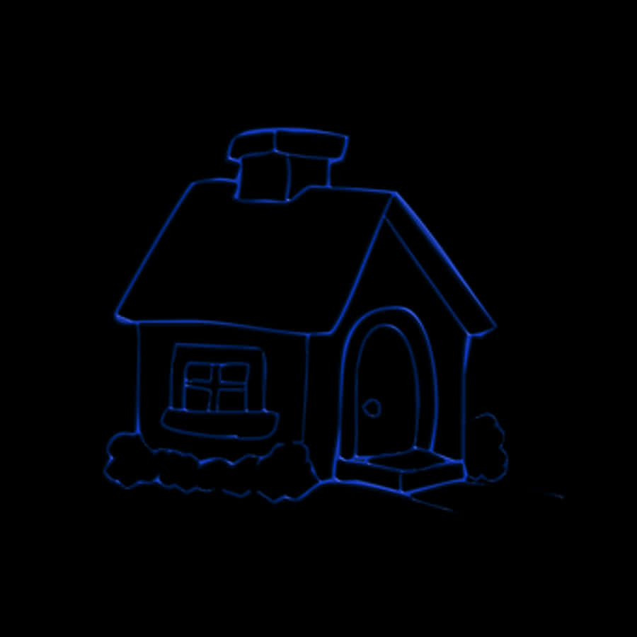Neon Outline Simple House