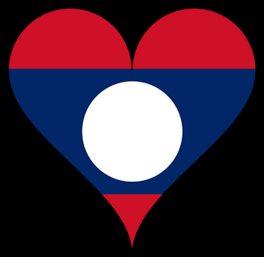 Lao Flag Heart Shape