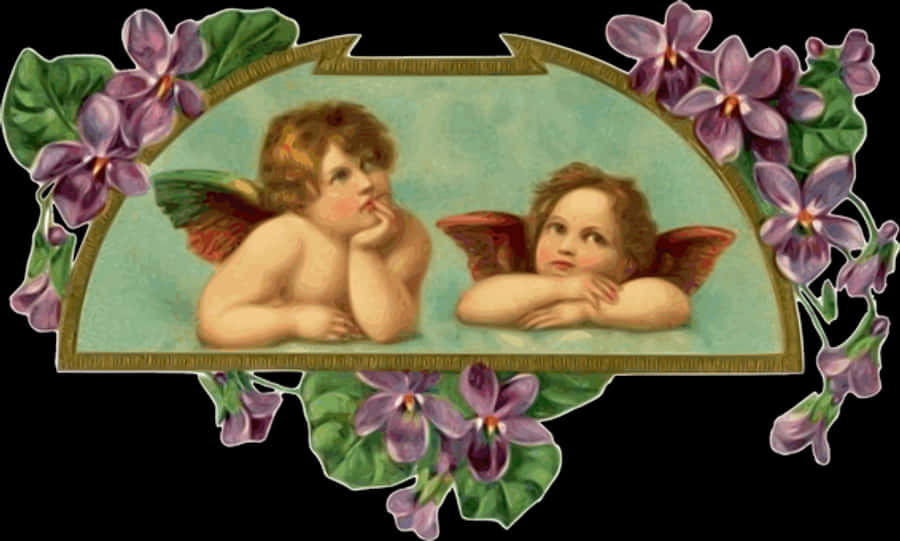 Cherubic_ Reflections_ Framed_by_ Flowers