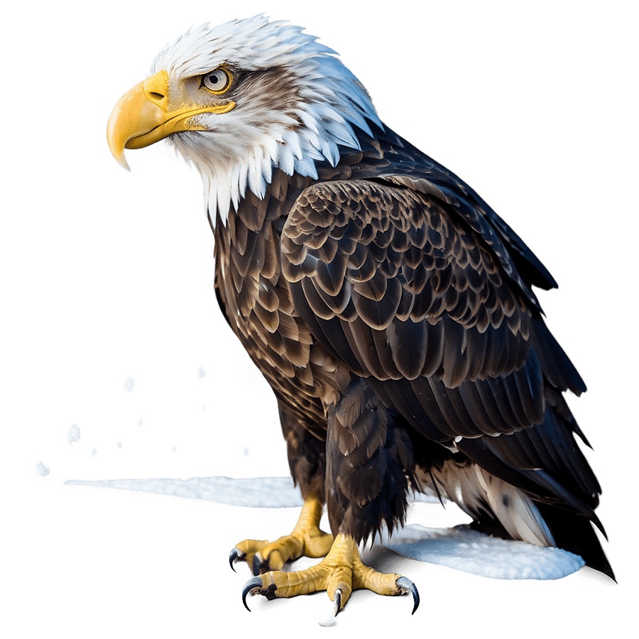 Bald Eagle in Snow PNG 13