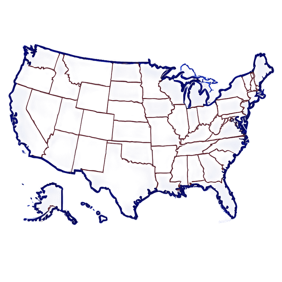 High-Resolution USA Outline PNG 92