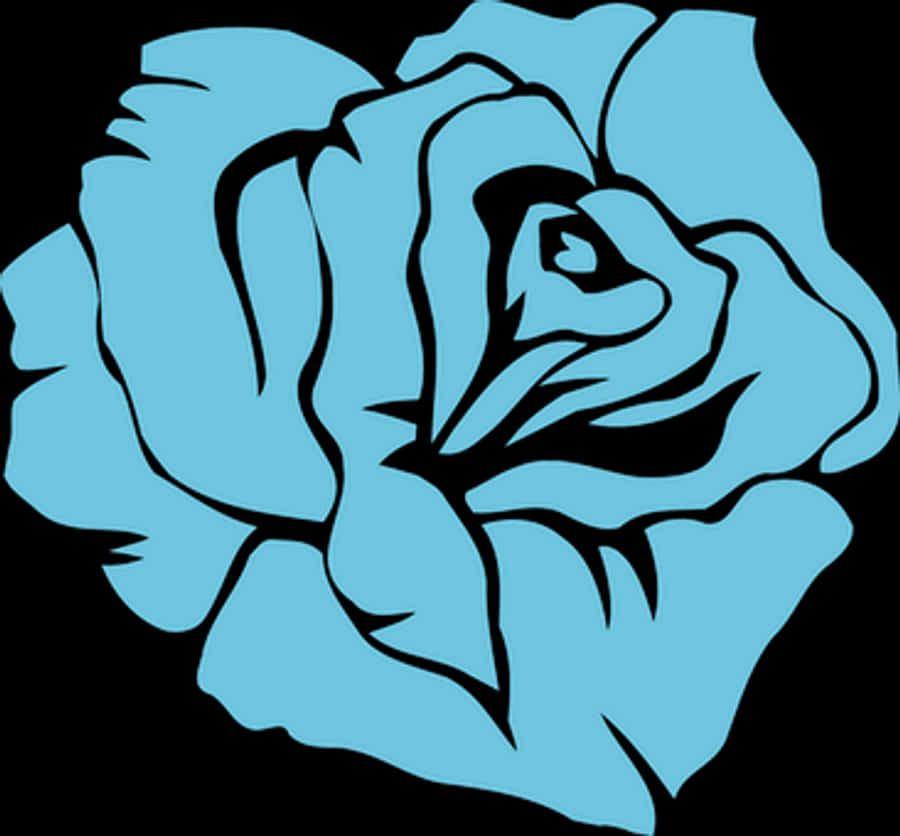 Stylized Blue Rose Graphic