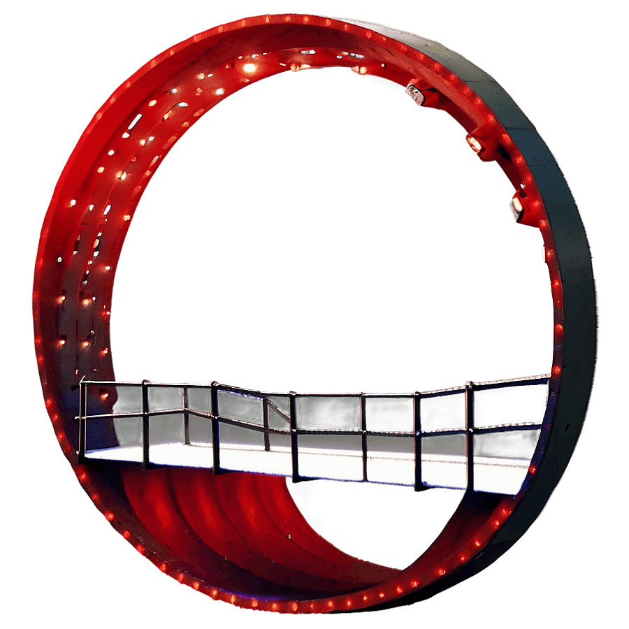 Red Aesthetic Bridge Night PNG ods45