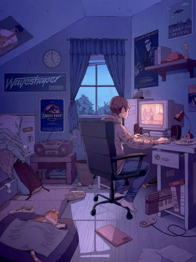 Anime Boy Computer