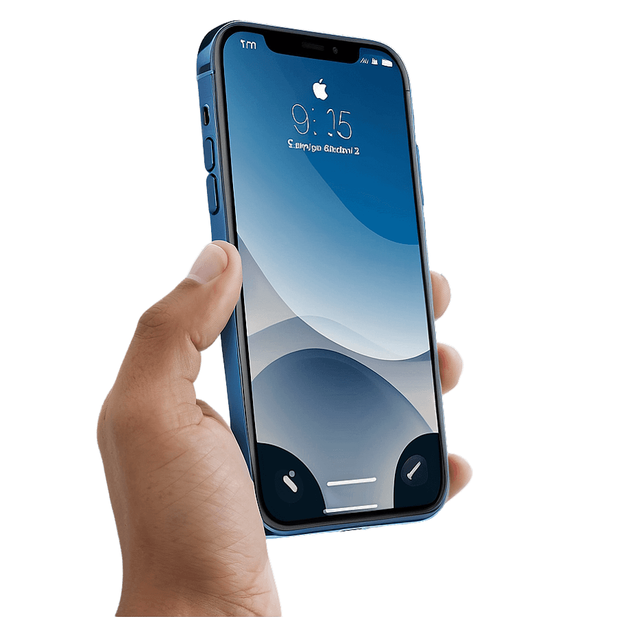 Blue iPhone 12 Mockup PNG 11