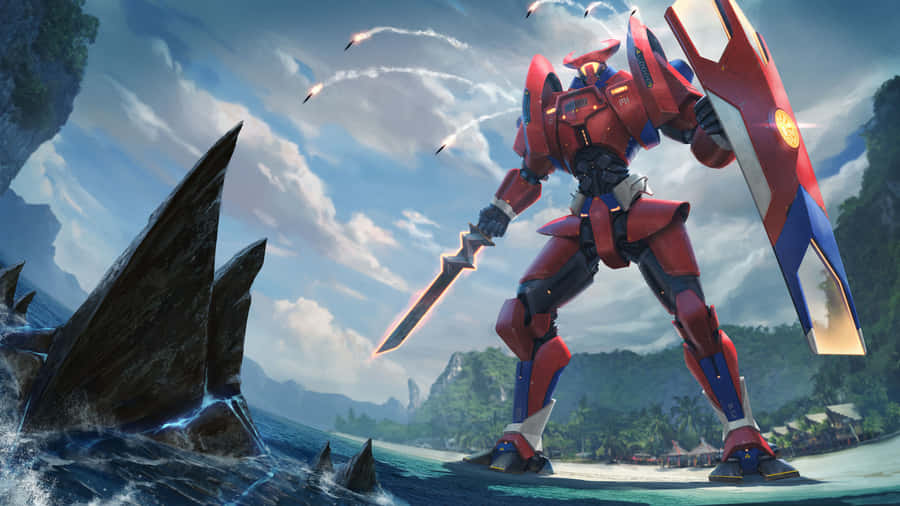 Pacific Rim Jaeger Gipsy Danger Strandhaltung