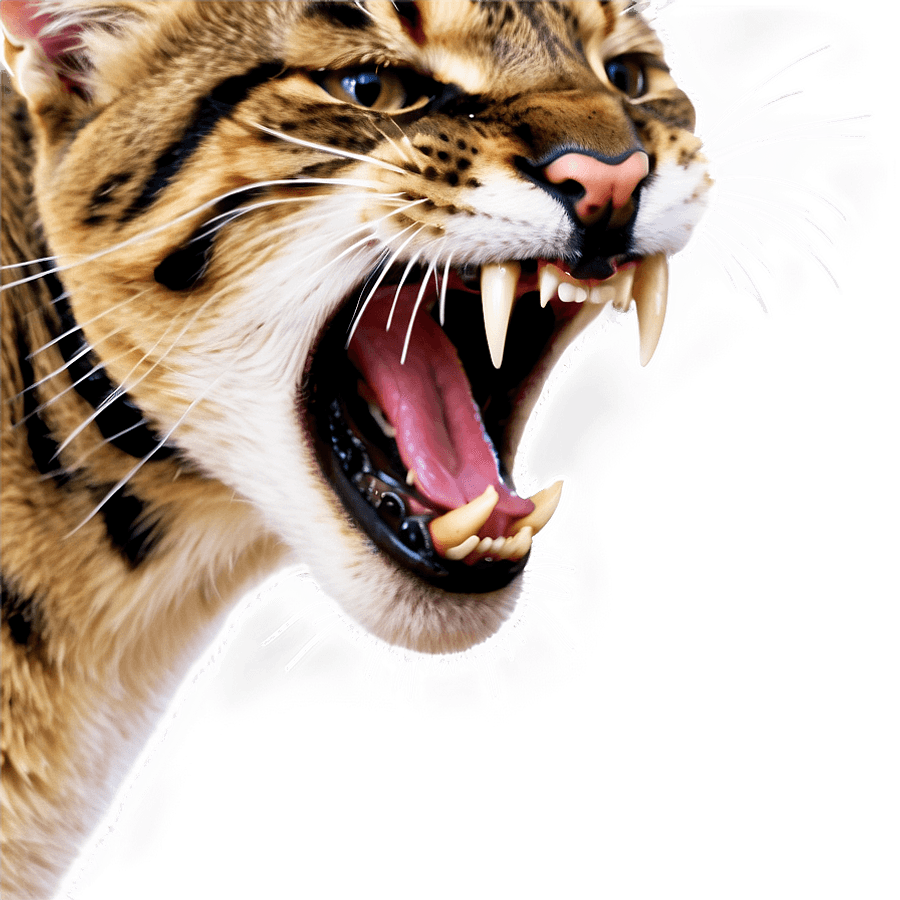 Snarling Cat Mouth PNG 06112024