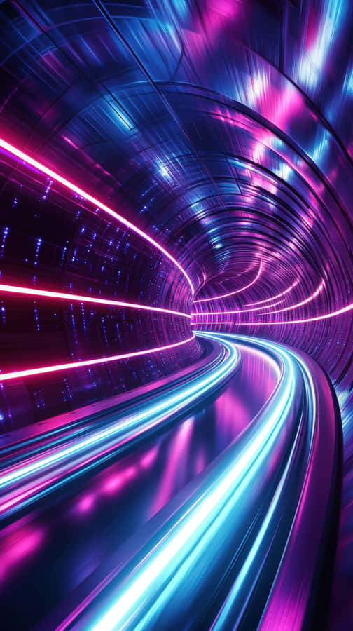 Futuristisk Bakgrunn,Neon,Tunnel,Lys,Glødende Bakgrunn,Sci Fi,Cyberpunk,Teknologi,Blå,Rosa