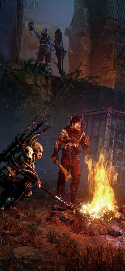 Iphone Xs Max Shadow Of Mordor Baggrundsforskærm til Orks