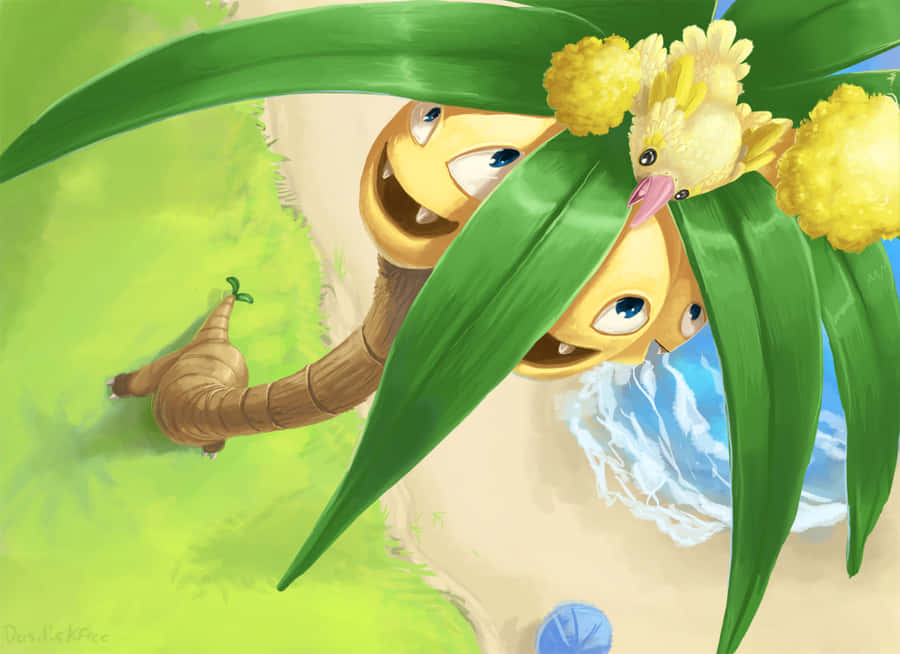 Pássarono topo de Exeggutor.
