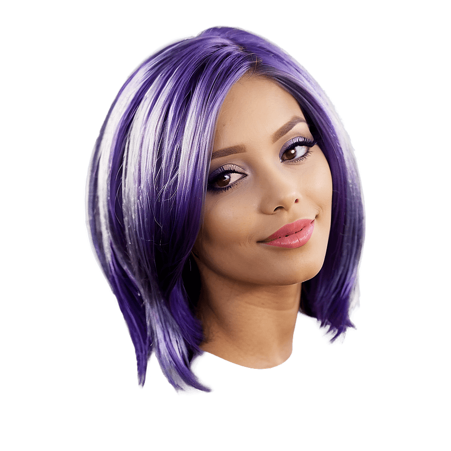Shiny Metallic Purple Hair PNG wju85