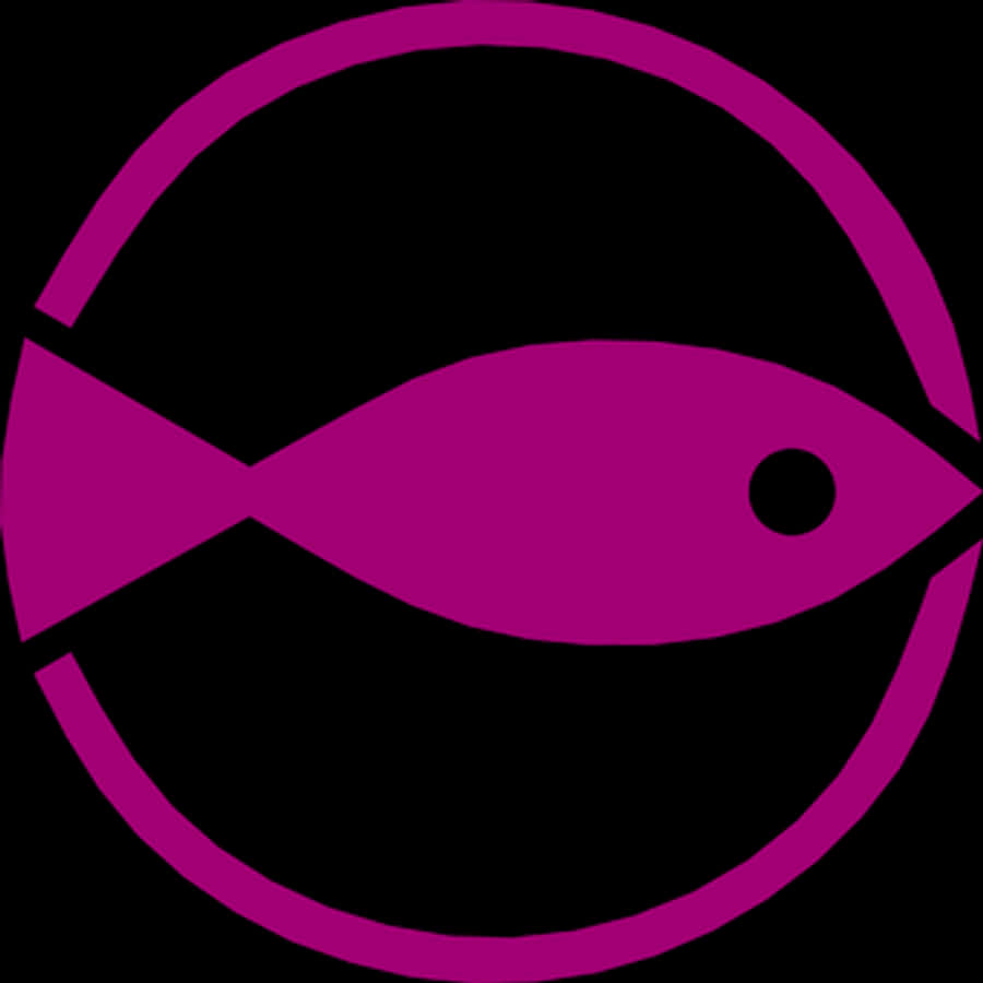 Abstract Fish Icon Purple Black Background