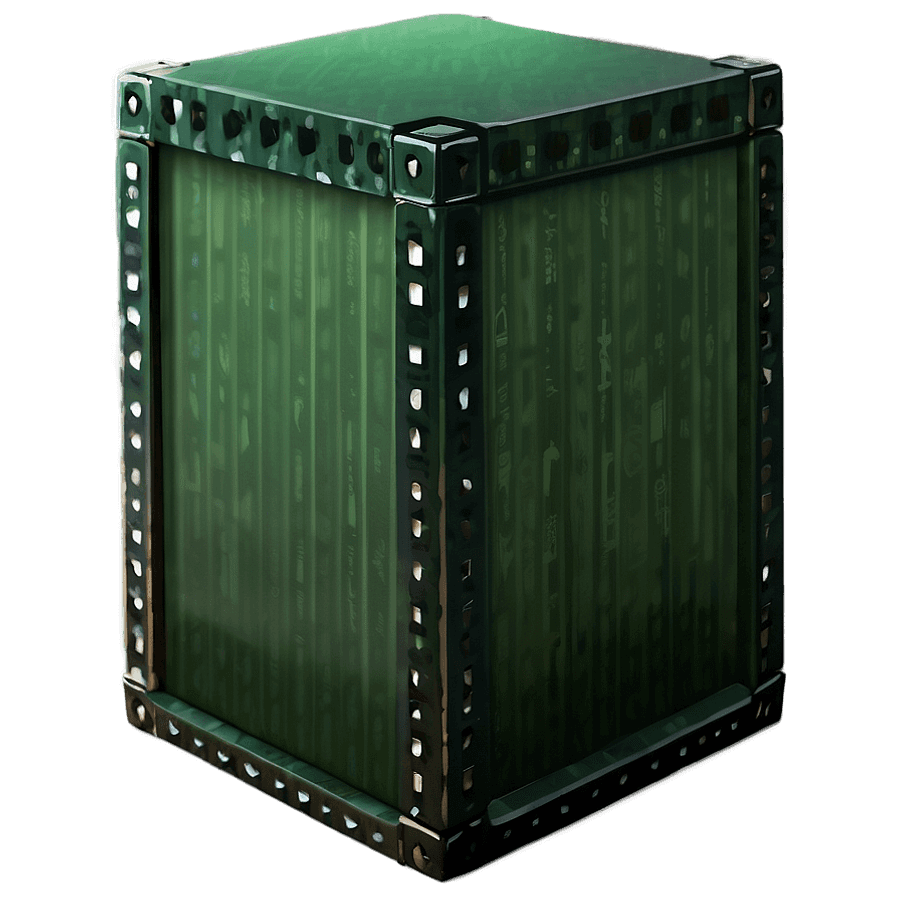Minimalist Green Box Art PNG 06292024