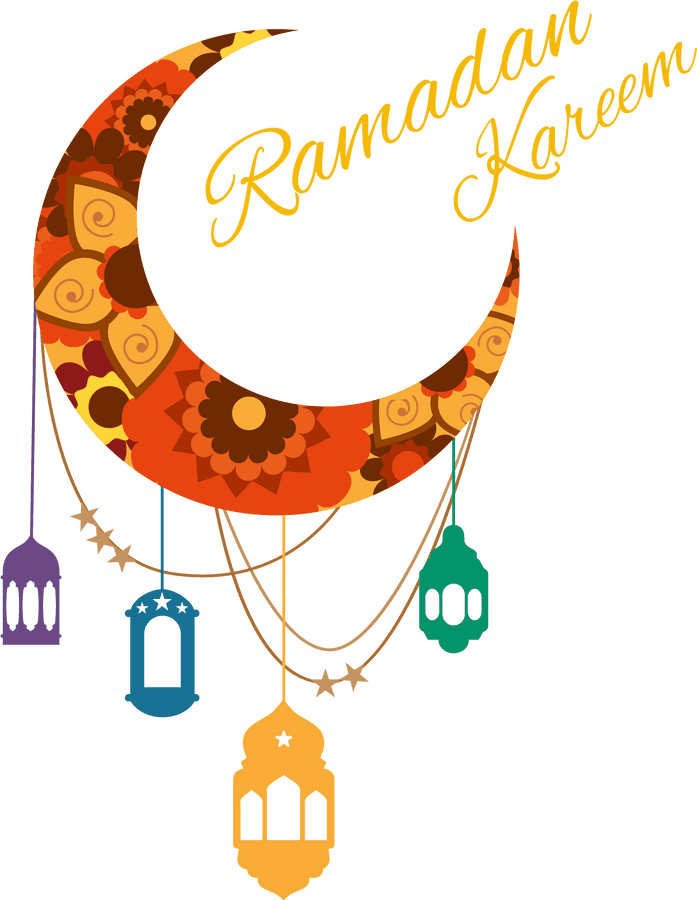 Ramadan Kareem Crescentand Lanterns