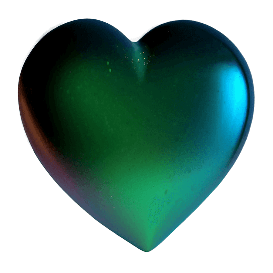 Gradient Green Heart PNG 06112024