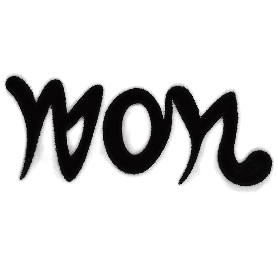 Mom Tattoo in Bold Black PNG 20