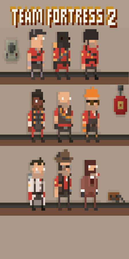 Animerede kunsttegn Pixel 3 TF2-baggrund