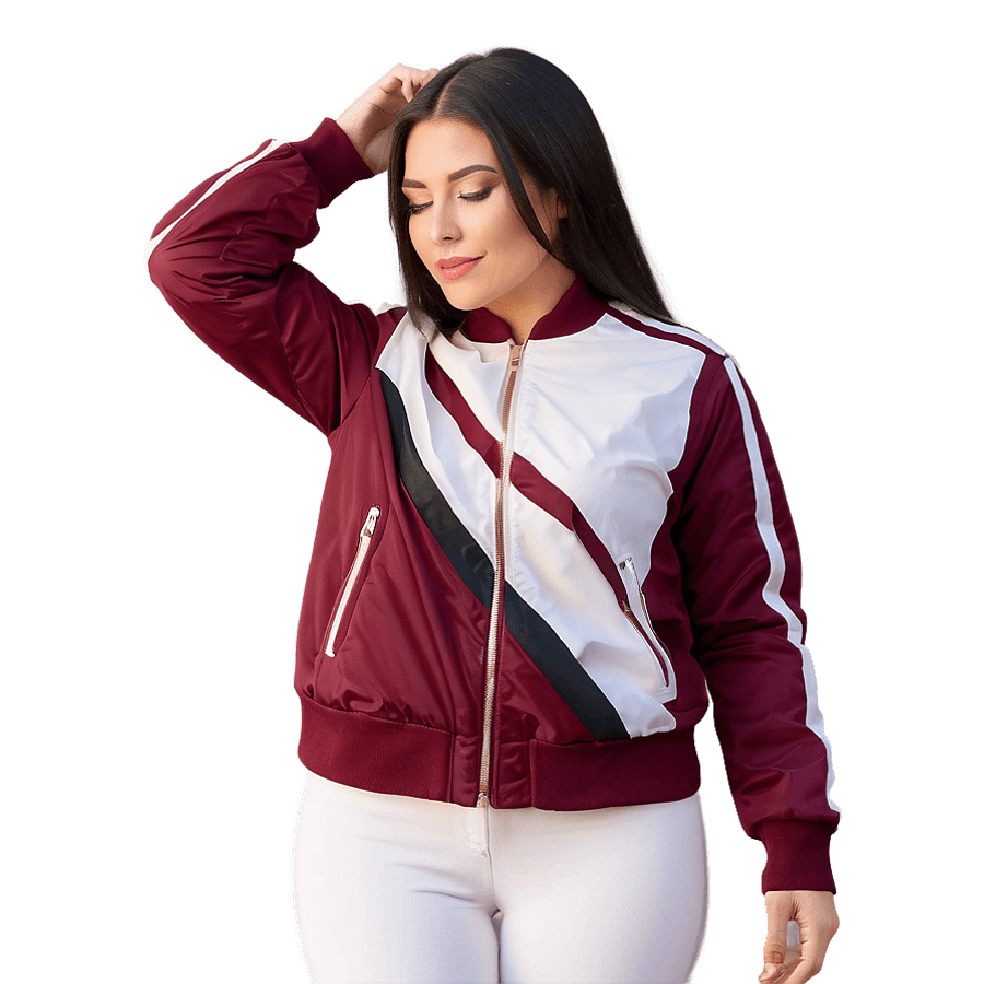 Racing Stripe Bomber Jacket PNG 83
