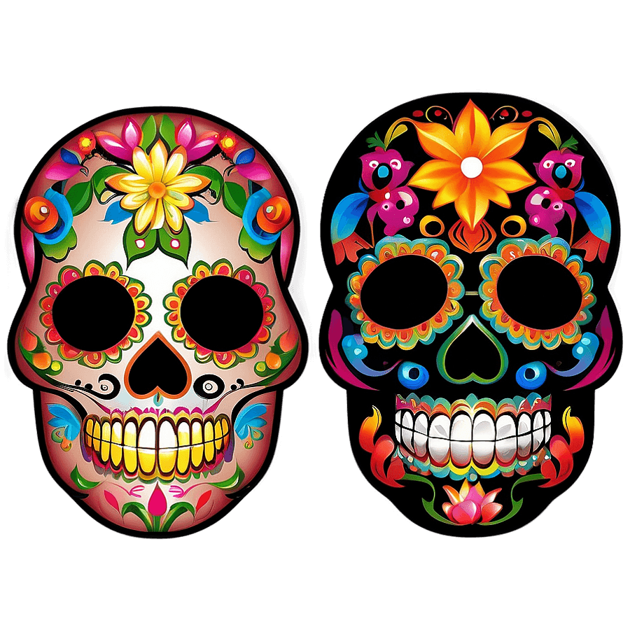 Sugar Skulls Vector PNG vot