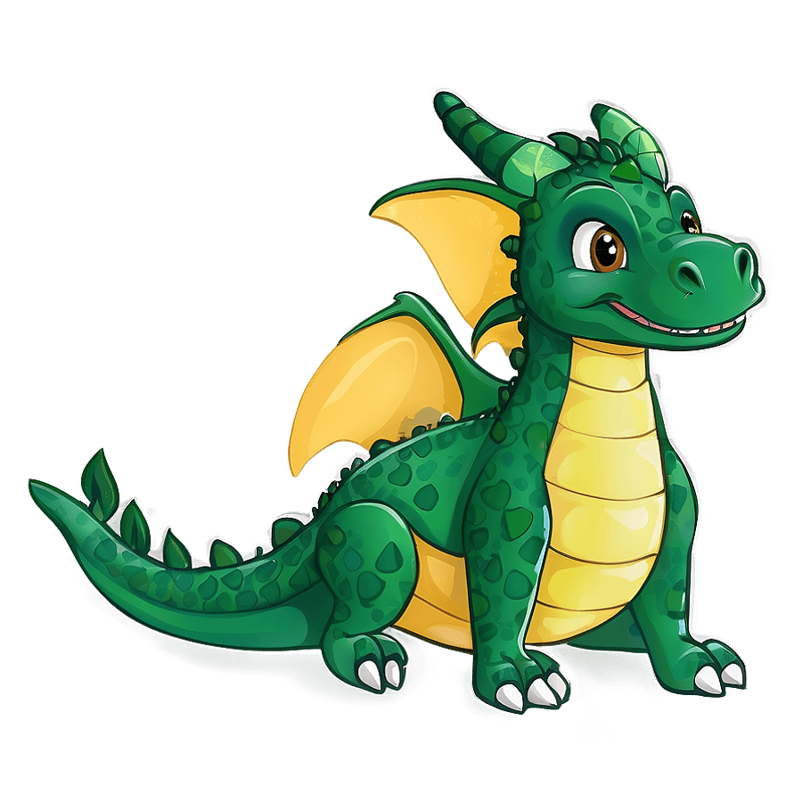 Cute Green Dragon PNG 06232024