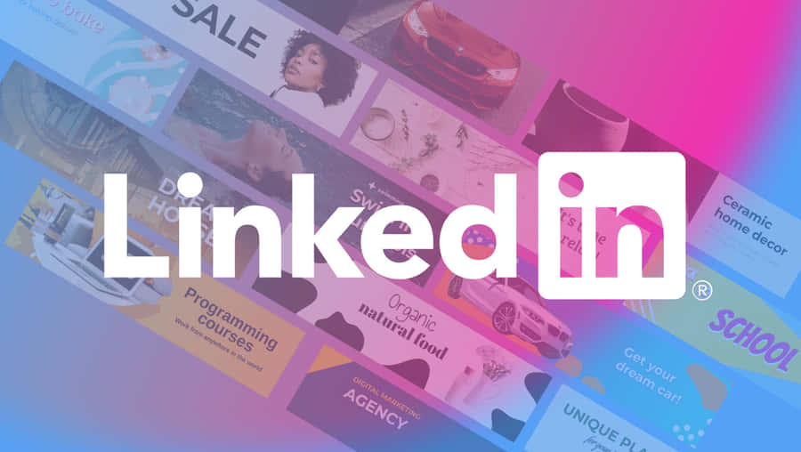 Logotipodo LinkedIn e Fundo de Publicidades