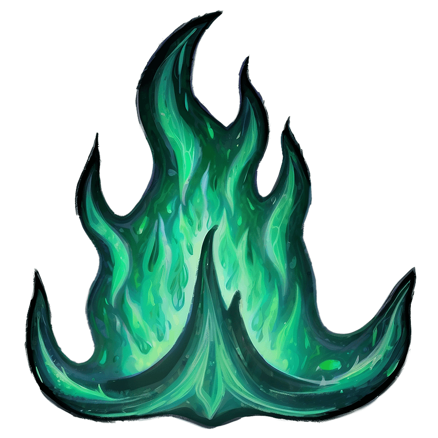Galactic Green Flame PNG 66