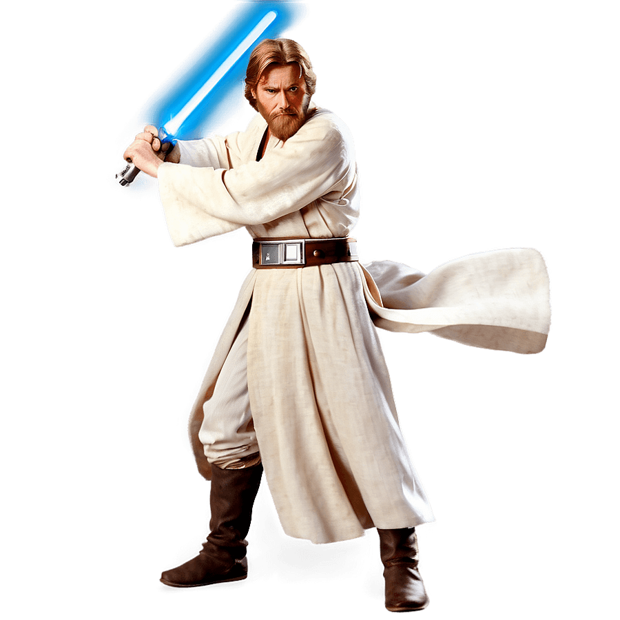 Obi Wan Kenobi with Lightsaber Hilt PNG 06242024