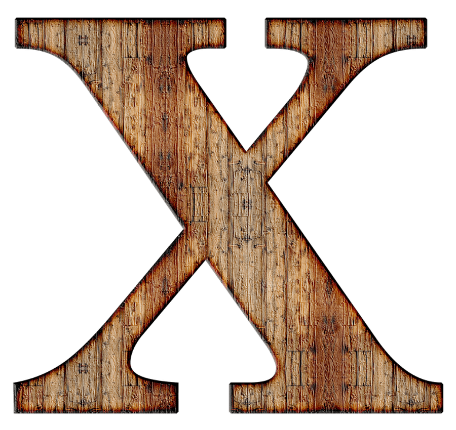 Rustic Wooden Letter X