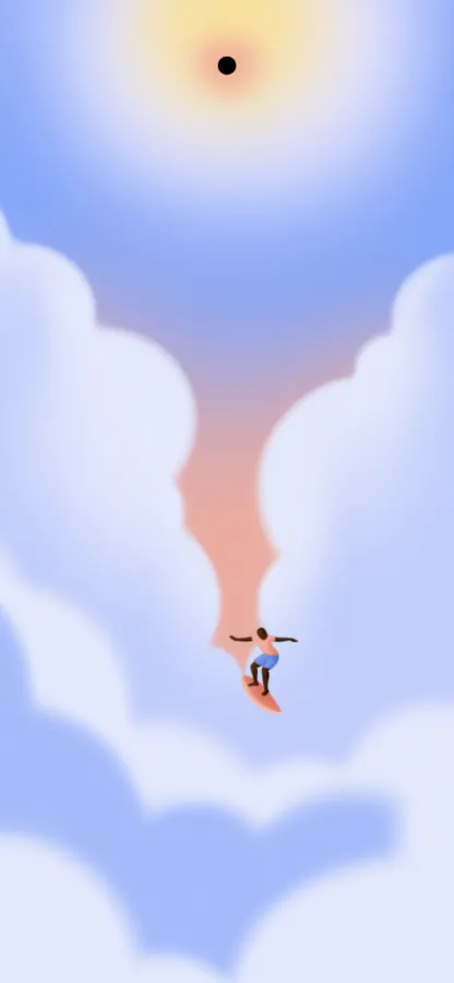 Surfing By The Clouds Punch Hole