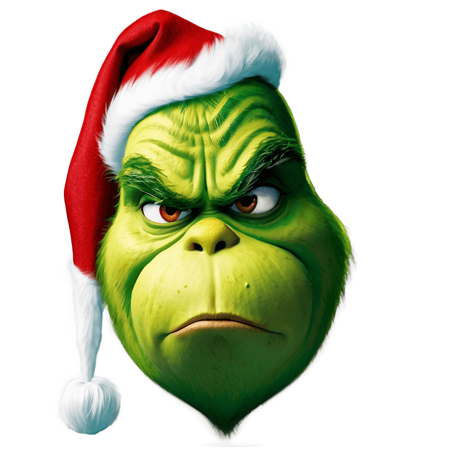 Grinch's Gloomy Face PNG umk