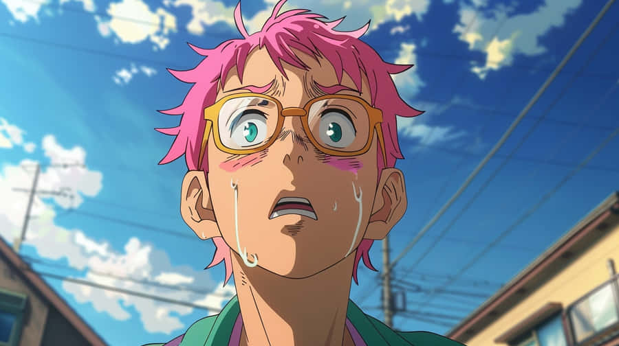 Schockierter Anime-Charakter