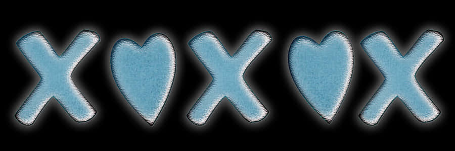 Blue Denim X O X O Pattern