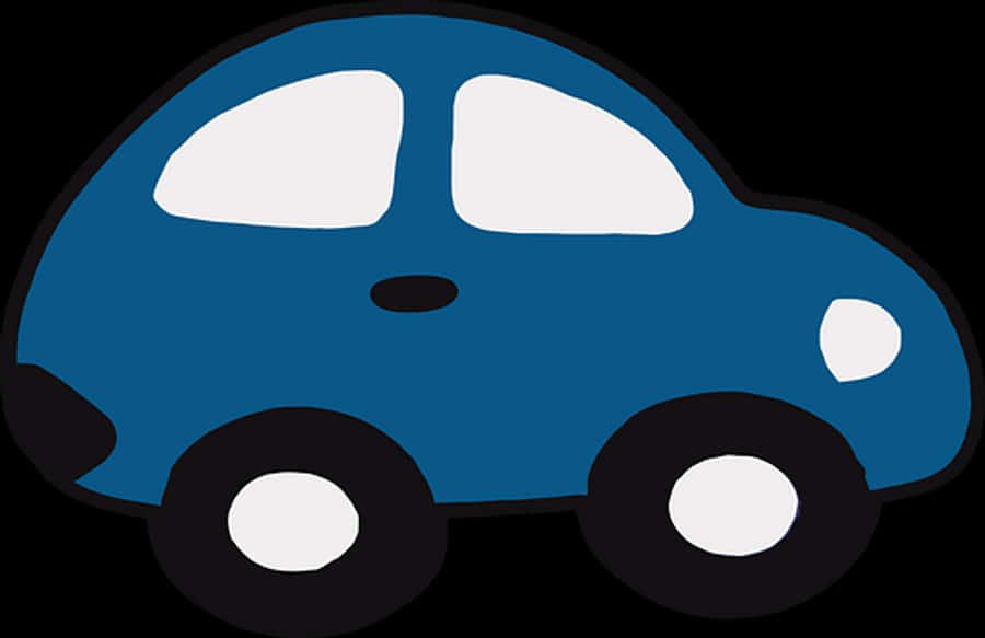 Blue Cartoon Car Graphic