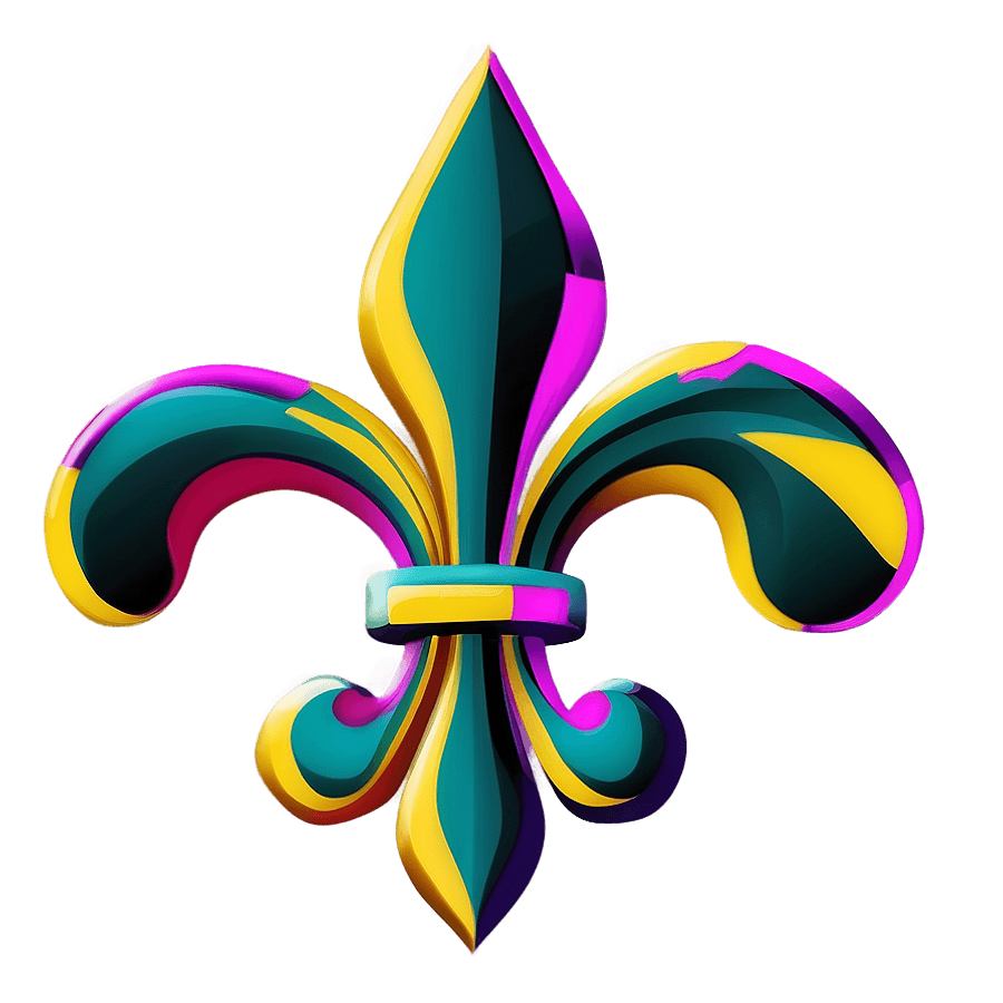 Minimalist Fleur De Lis Outline PNG usn26