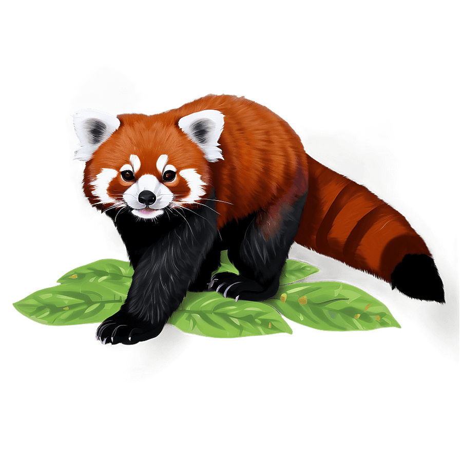 Happy Red Panda Pose PNG uym65
