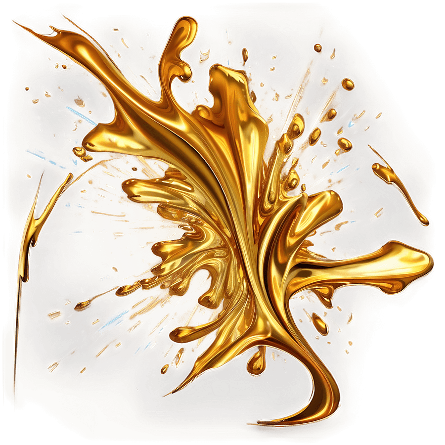 Abstract Golden Splash Artwork PNG 93