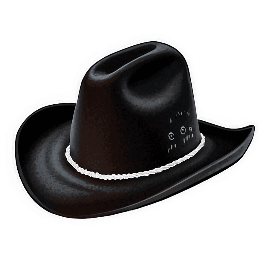 Wool Black Cowboy Hat PNG 06212024